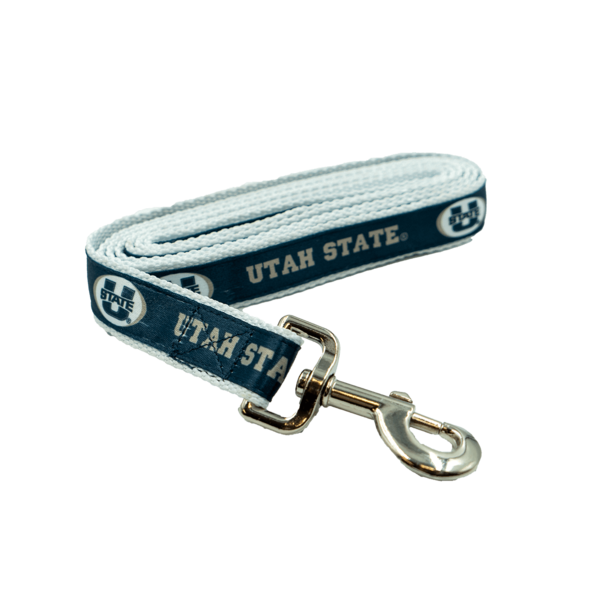 Utah State Dog Collar and Leash Set White Blue